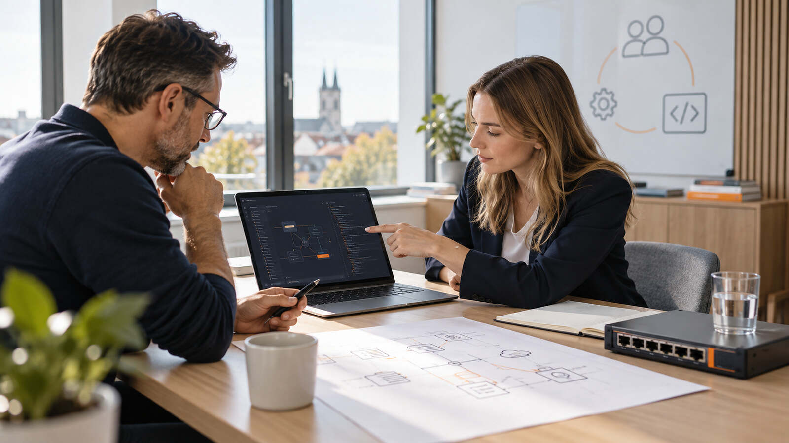 IT-Consulting, Betrieb und Entwicklung werden gemeinsam an einem Tisch geplant